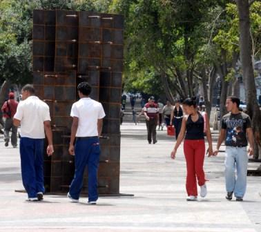 Prado Avenue which leads to the Capitolio Building hosts exhibitions of the 10th Havana Biennial