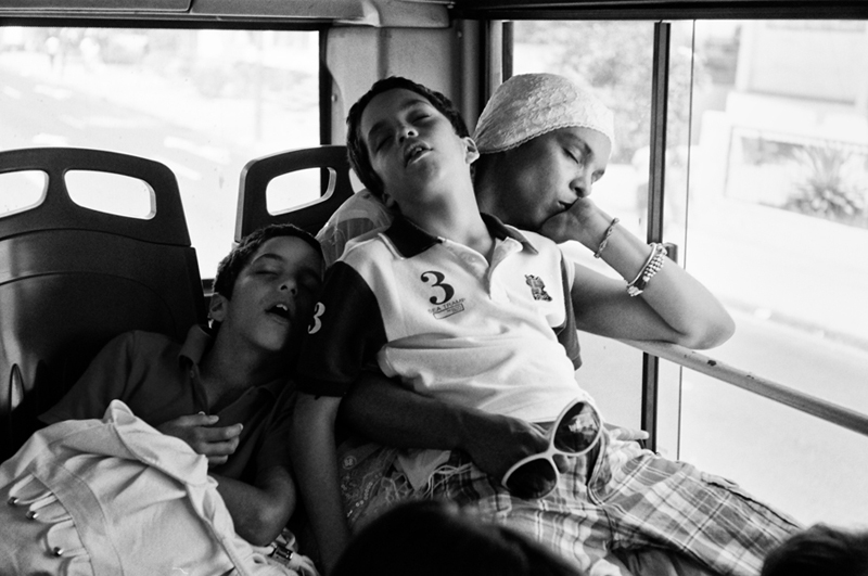  Napping on the bus.  Sergio Leyva