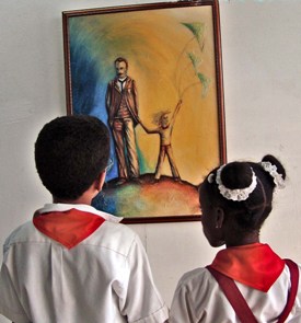Cuban School Children and Jose Marti