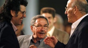 Raul Castro, center