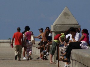 Cuba’s Malecon Seawall that looks out towards the USA. Photo:Ana Maria Gonzalez