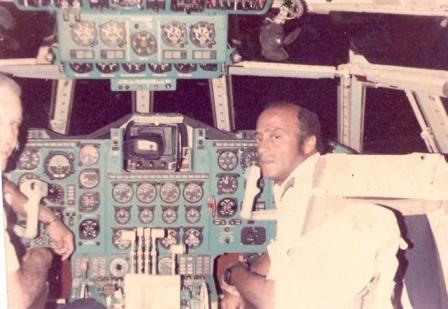Gaston Sariol, right, back in his piloting days