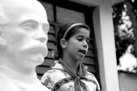 Busts of Jose Marti are in front of all Cuban schools. Photo: Xanti Revueltas