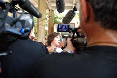 Mariela Castro Espin talks with the press. Photo: Caridad