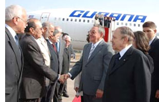 Raul Castro arrives in Algeria, photo: Cuban News Agency