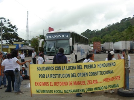 Social activists blocked the Nicaraguan-Honduran border.