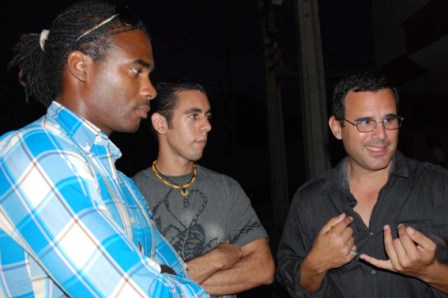 David Diaz, Wismer Torres and Alain Michel of the Cuban band Quantum