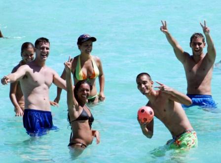 Cubans enjoying a day at the beach.