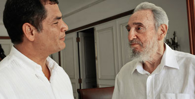 Rafael Correa visits Fidel Castro in Havana