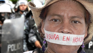 Censorship in Honduras.  Photo: Giorgio Trucchi - Rel-UITA