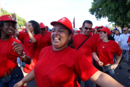 Cuban workers celebrating on May Day 2009.   Photo: Elio Delgado