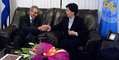 WHO Director Margaret Chan with Cuban Health Minister Jose Ramon Balaguer photo:Raul Pupo, Juventud Rebelde newspaper
