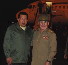 Hugo Chavez and Raul Castro in Havana. Photo: Granma newspaper