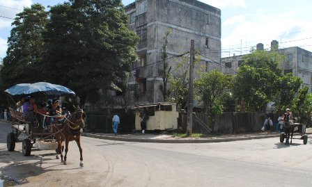 Horse drawn carts are common in the outlying areas of the capital.