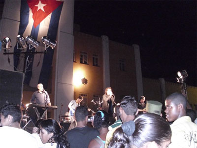 The epic band Moncada in concert in Santiago de Cuba.