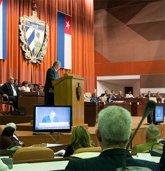 Raul Castro announced the nomination, with the support of Fidel Castro. Photo: Raquel Perez