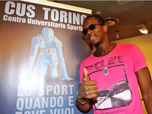 Dayron Robles during the announcement of his comeback, in Turin, Italy