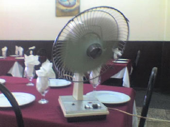 Fan at Pinar del Rio restaurant.