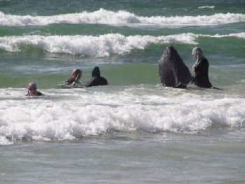 Women swimming, Gaza Beach. Photo: Julie Webb-Pullman