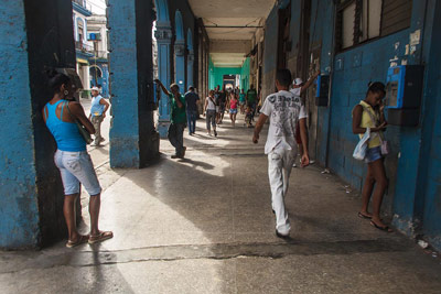 Walkway on Havana's Reina St.