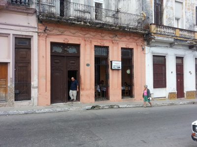 The "Aqui" cafe in Havana's Cerro neigborhood.