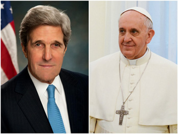 John Kerry and Pope Francis.