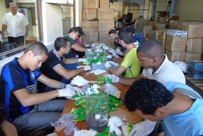 Packaging condoms.  Photo: trabajadores.cu