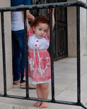 Gaza girl in the street.  Photo: Julie Webb-Pullman