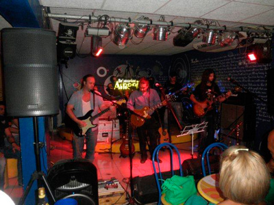Eddy Escobar's band at the  Yellow Submarine club in Havana.