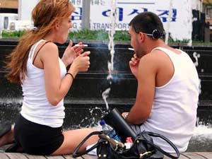 Cuban smokers. The habit is common among young people.