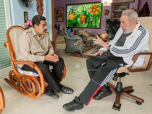 Nicolas Maduro in Havana with Fidel Castro.  File photo: Estudios Revolución