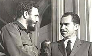 Fidel Castro and Richard Nixon in April, 1959.