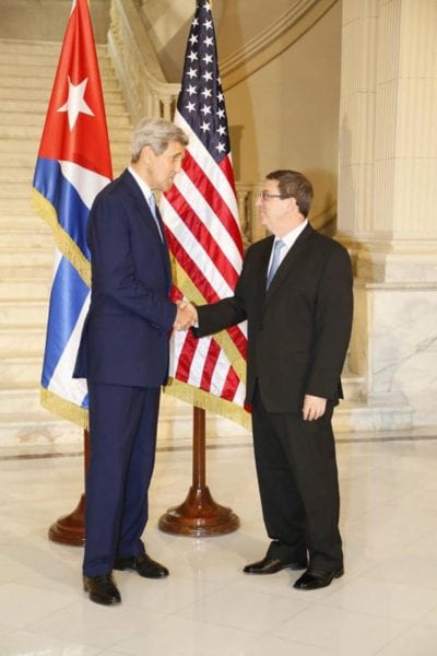 John Kerry y Bruno Rodríguez en La Habana, 14-08-2015.  Foto: cubadebate.cu