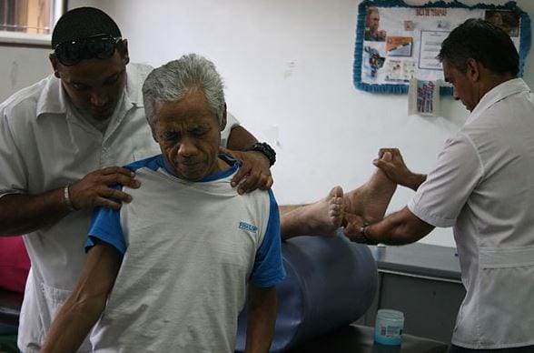 Cuban doctors attending to patients in Venezuela.