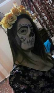 Dayani Ramos García stayed home but kept on her Catrina costume.