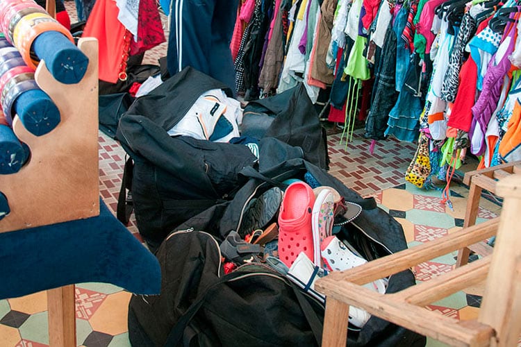 Most of the clothing sold by seamstresses is in fact second-hand clothing smuggled into the country. Photo: Raquel Perez Diaz. 