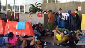 Some of the around 4,000 Cubans stranded in Costa Rica.