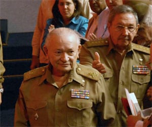 Commander Guillermo Garcia Frias with General Raul Castro
