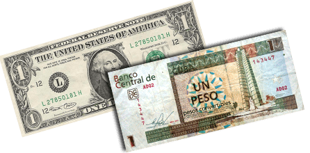 The US Dollar and the Cuban Convertible Peso (CUC) Foto: ipsnoticias.net