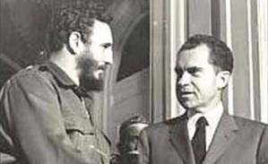 Fidel Castro with Richard Nixon in April 1959.