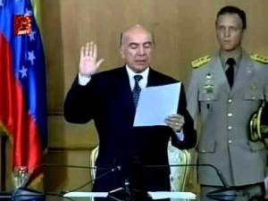Pedro Carmona was sworn after the Venezuelan coup in 2002, but his presidency only lasted two days.