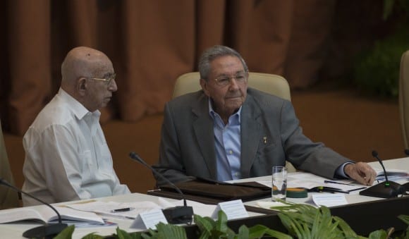 Jose Ramon Machado Ventura, 85 and Raul Castro, 84, were confirmed to lead the Communist Party of Cuba for five more years.  Photo: Ismael Francisco/cubadebate.cu