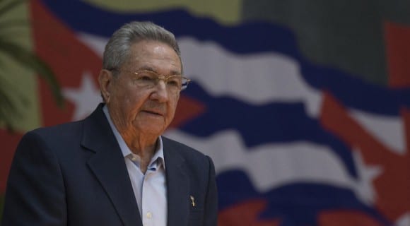 Raul Castro addressing the 7th Cuban Communist Party Congress