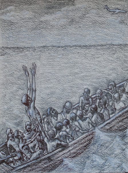 A drift at sea. Ilustration by Carlos.