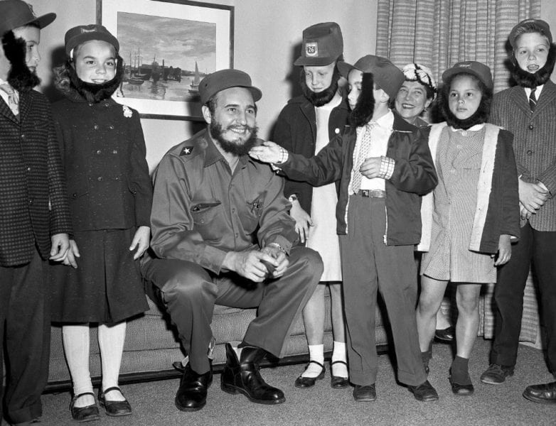 Fidel Castro with schoolchildren in New York City in 1959. Photo: George Mattson