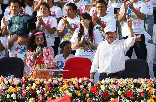 Ortega’s chosen running mate in this electoral farce is his eternally loyal wife Rosario Murillo (l). 