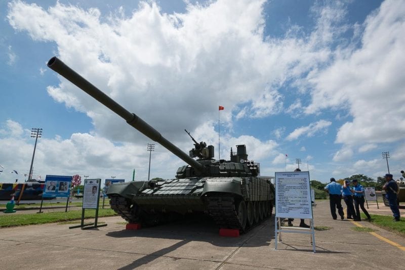 The first of the lot of T-72 Russian Tanks aquired by the Nicaraguan Army. Photo: Carlos Herrera/confidencial