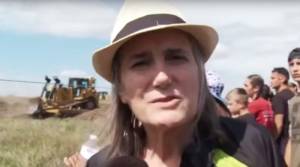 Amy Goodman reporting from the North Dakota pipeline protest.