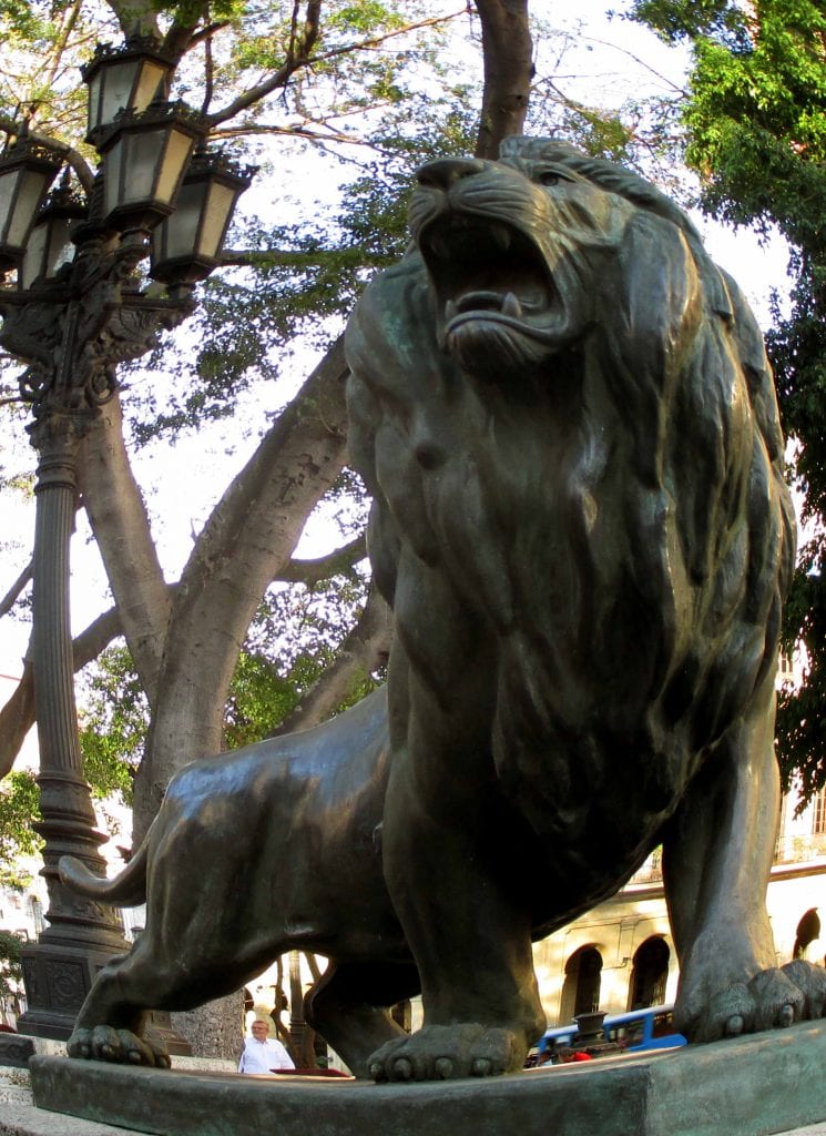 Lion on Old Havana's Prado promenade.