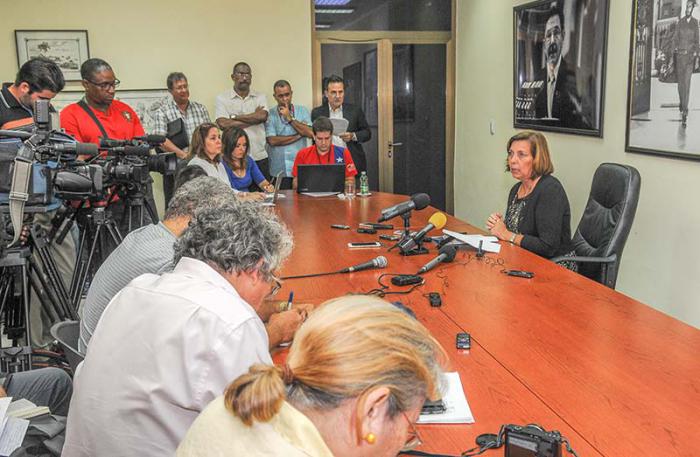 Josefina Vidal of the Cuban Foreign Ministry: "The document does not hide the purpose of promoting changes in the political, economic and social order [of Cuba], or hide the intention to further develop interventionist programs." Photo: Jose M. Correa/granma.cu